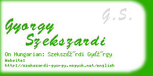 gyorgy szekszardi business card